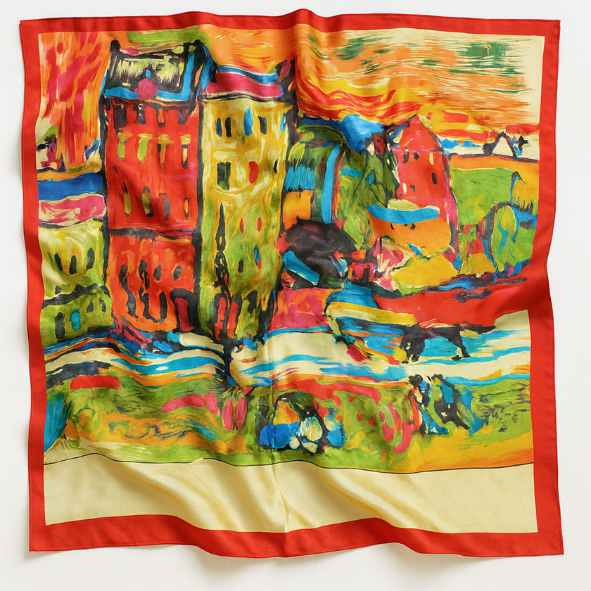 Square Satin Silk Scarves